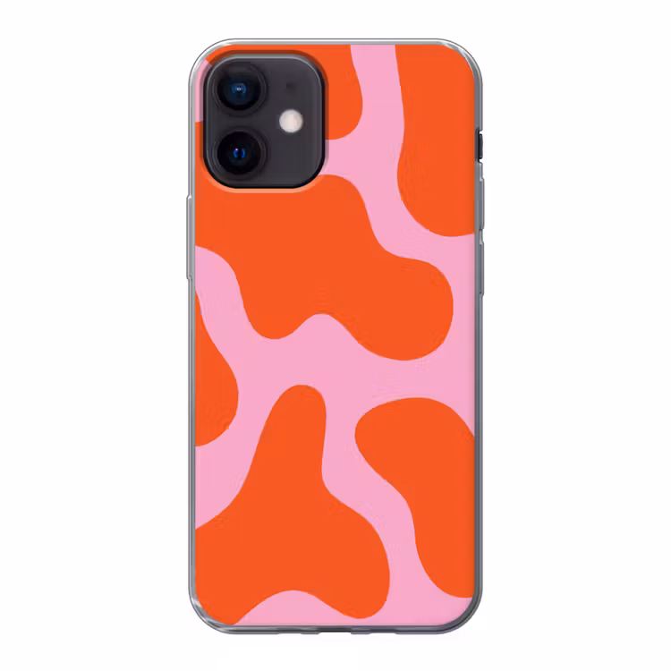 Vlekken - Rood - Roze - Patroon - Minimalistisch Telefoonhoesje iPhone 12 Mini klein -3d