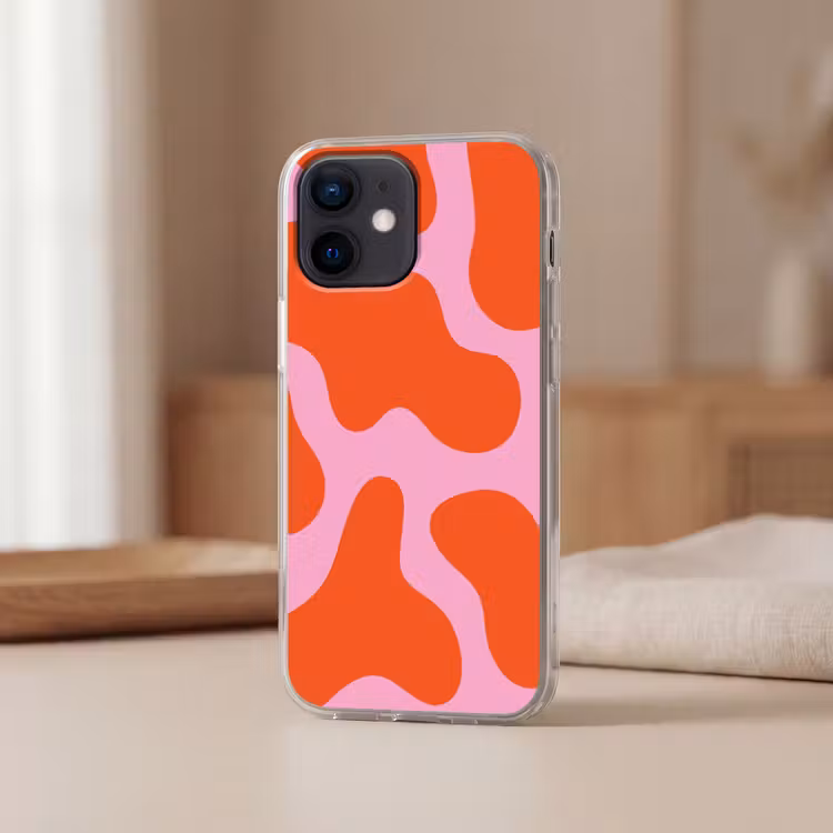 Vlekken - Rood - Roze - Patroon - Minimalistisch Telefoonhoesje iPhone 12 Mini klein -sfeer2