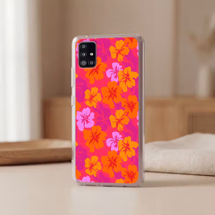 Zomers - Hibiscus - Kleurrijk Telefoonhoesje Samsung Galaxy A51 5G klein 373 -sfeer2