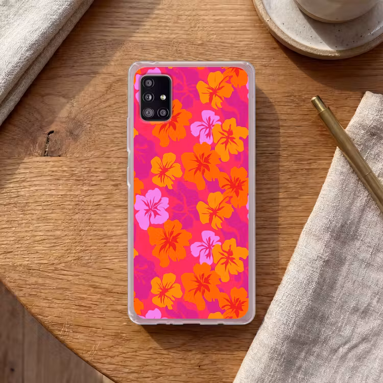 Zomers - Hibiscus - Kleurrijk Telefoonhoesje Samsung Galaxy A51 5G klein 373 -sfeer1