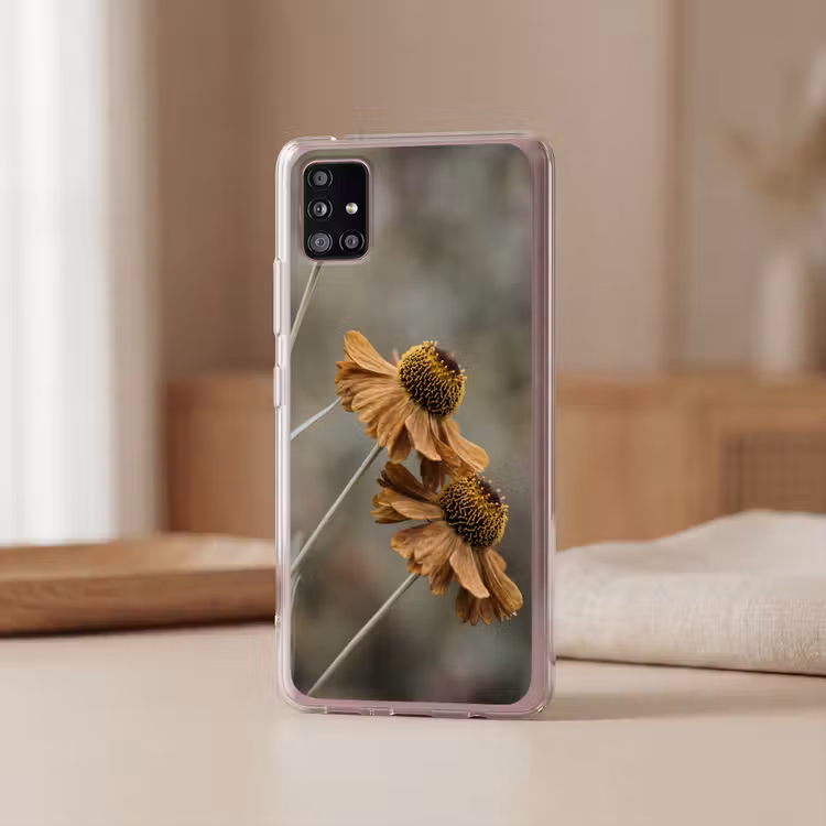 Zonnehoed - Droogbloemen - Geel - Warm Telefoonhoesje Samsung Galaxy A51 5G klein -sfeer2
