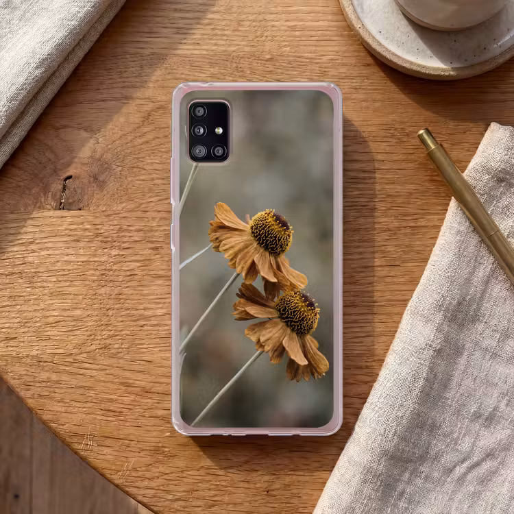 Zonnehoed - Droogbloemen - Geel - Warm Telefoonhoesje Samsung Galaxy A51 5G klein -sfeer1