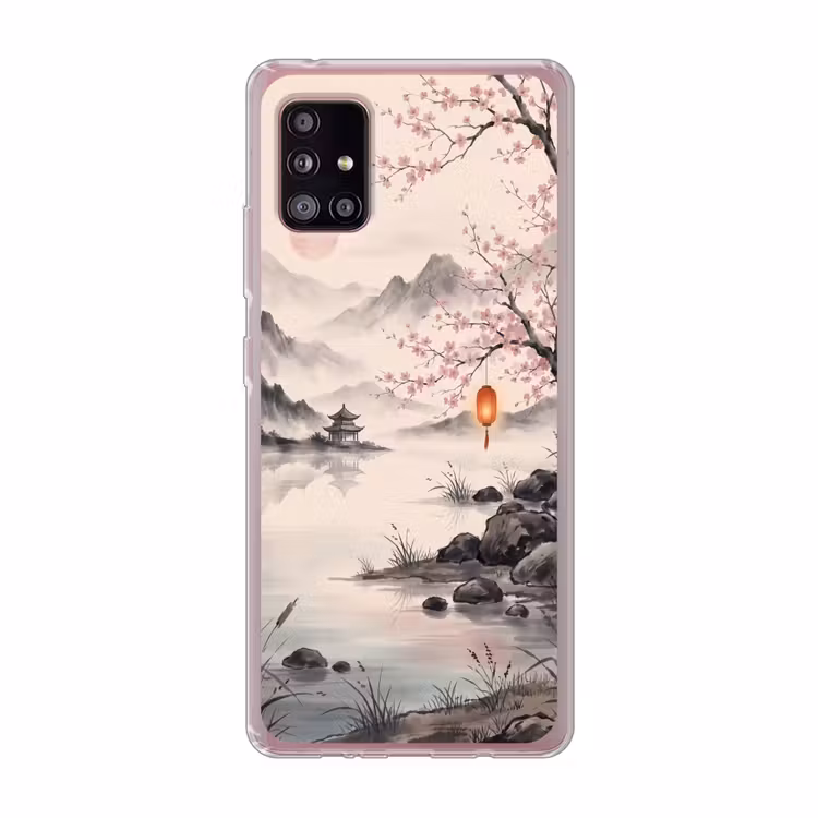 Zon - Japans - Traditioneel Telefoonhoesje Samsung Galaxy A51 5G klein -3d