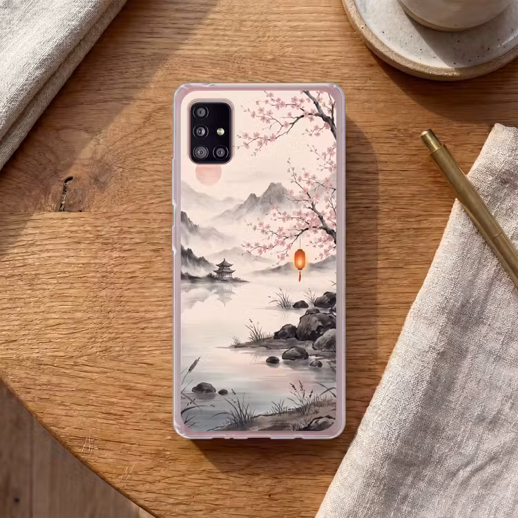 Zon - Japans - Traditioneel Telefoonhoesje Samsung Galaxy A51 5G klein -sfeer1