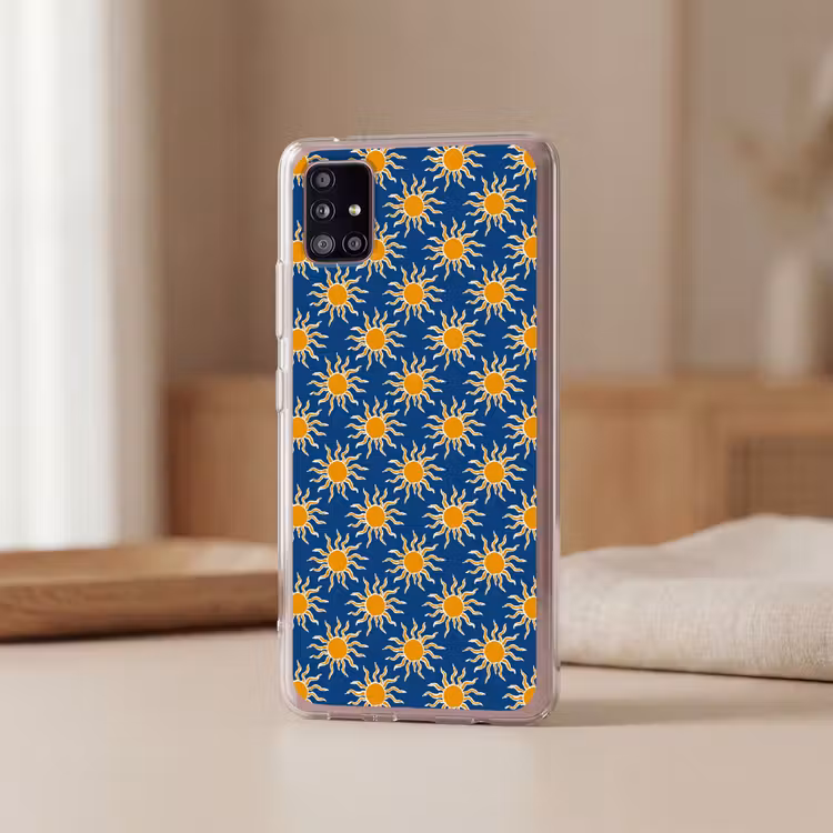 Zon - Patroon - Blauw Telefoonhoesje Samsung Galaxy A51 5G klein 373 -sfeer2