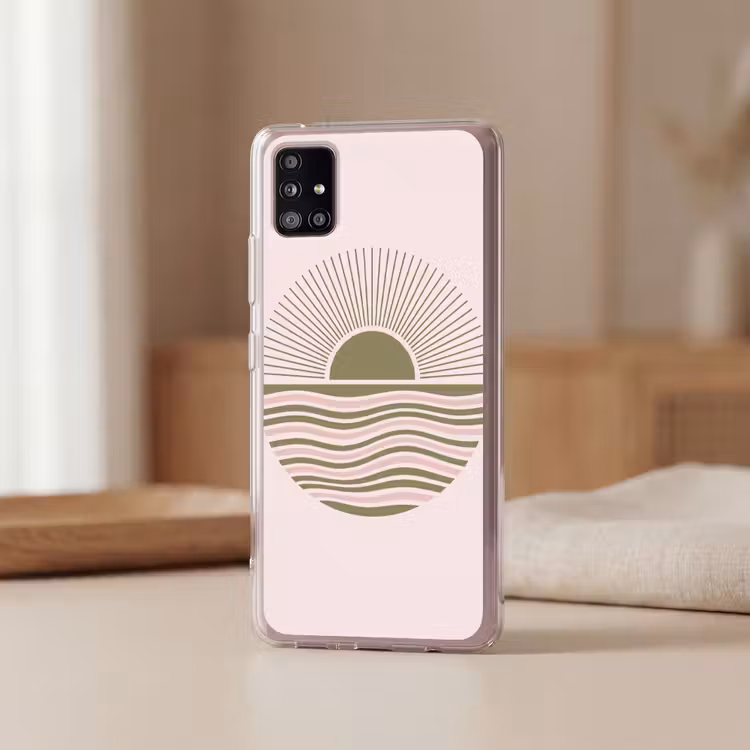Zon - Zee - Abstract - Modern - Roze Telefoonhoesje Samsung Galaxy A51 5G klein -sfeer2