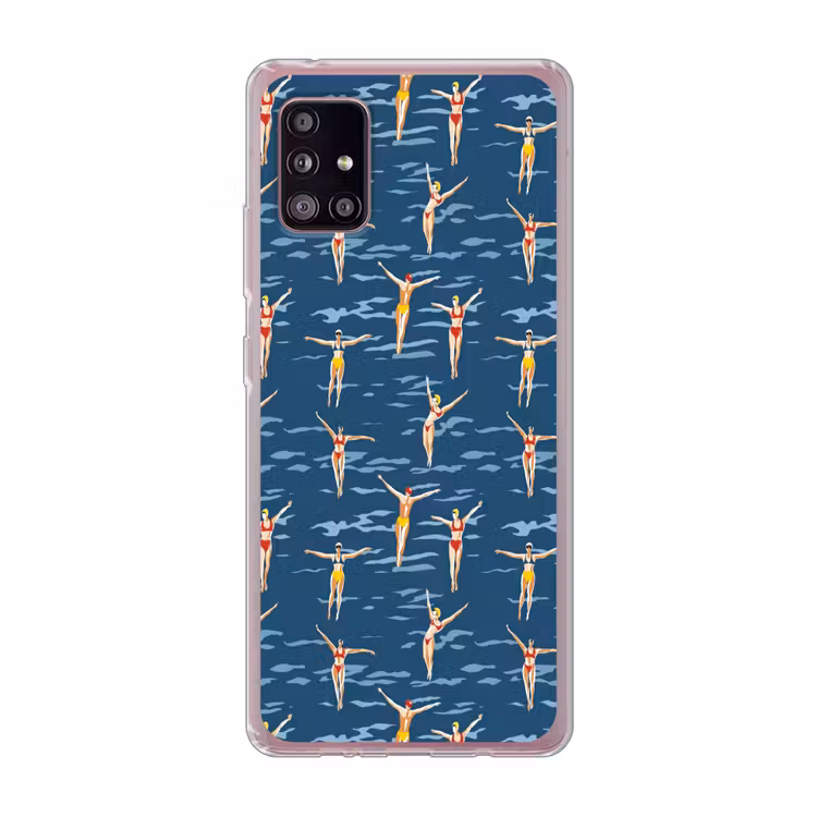 Zwemsters- Retro - Blauw Telefoonhoesje Samsung Galaxy A51 5G klein 373 -3d