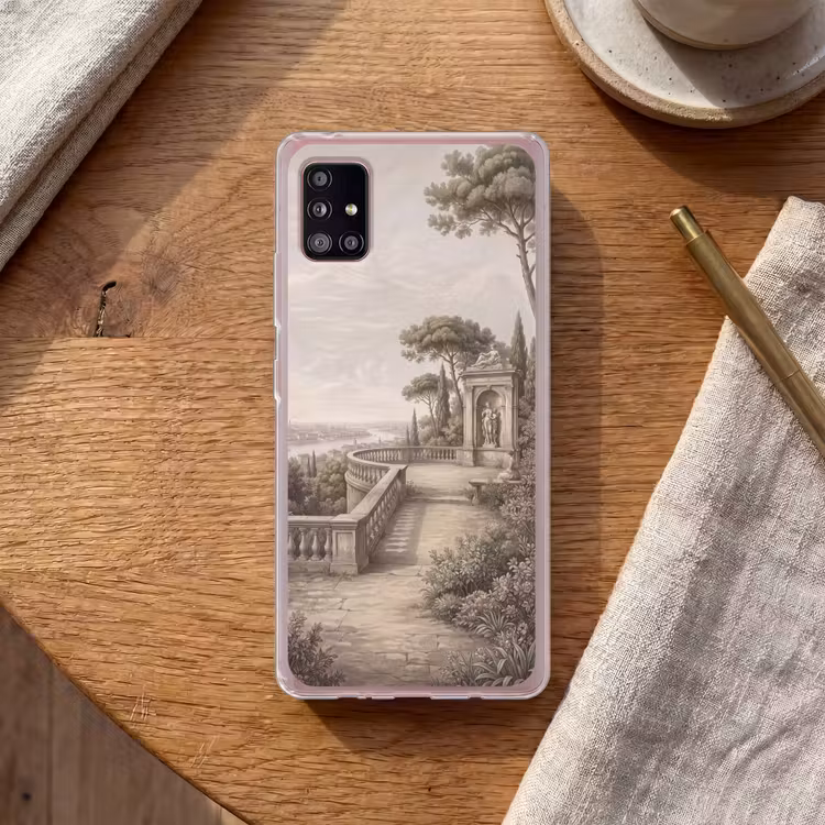 Terras - Stad - Uitzicht - Rivier Telefoonhoesje Samsung Galaxy A51 5G klein -sfeer1