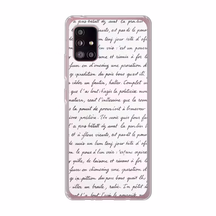 Tekst - Handschrift - Klassiek - ZwartWit Telefoonhoesje Samsung Galaxy A51 5G klein -3d