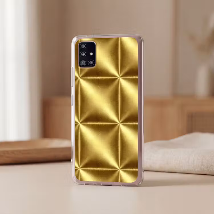 Textuur - Geborsteld Goud - Industrieel - Metallic Telefoonhoesje Samsung Galaxy A51 5G klein 373 -sfeer2