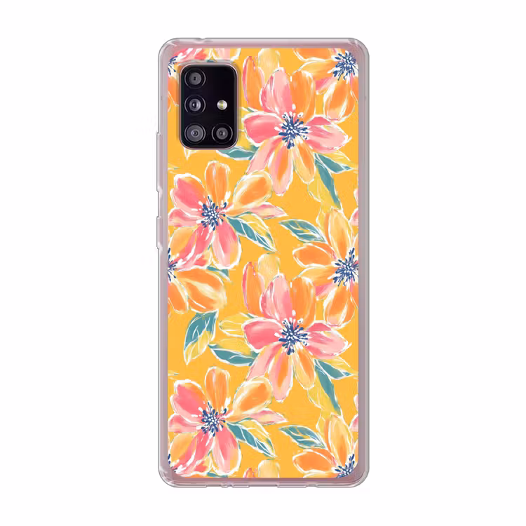 Textuur - Bloemen - Kleurrijk Telefoonhoesje Samsung Galaxy A51 5G klein 373 -3d