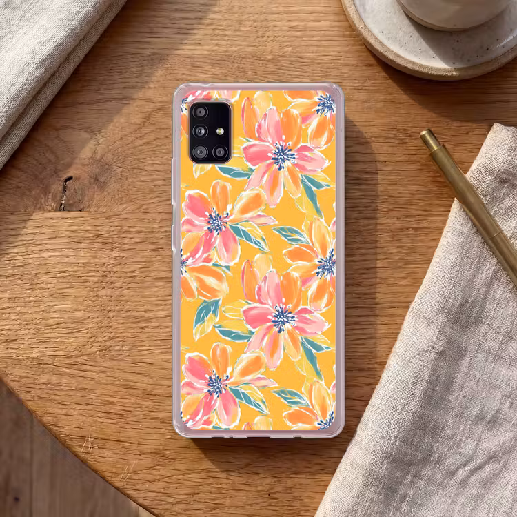 Textuur - Bloemen - Kleurrijk Telefoonhoesje Samsung Galaxy A51 5G klein 373 -sfeer1