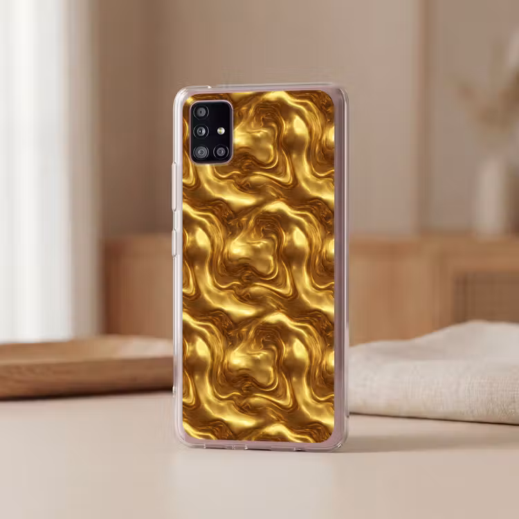 Textuur - Vloeibaar - Organisch - Goud Telefoonhoesje Samsung Galaxy A51 5G klein 373 -sfeer2