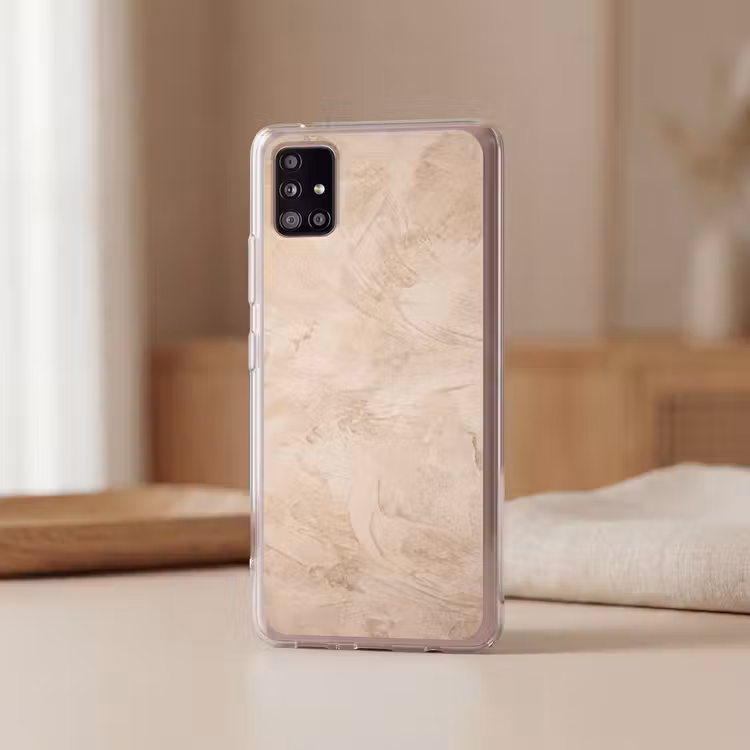 Textuur - Patroon - Abstract - Modern - Beige Telefoonhoesje Samsung Galaxy A51 5G klein -sfeer2