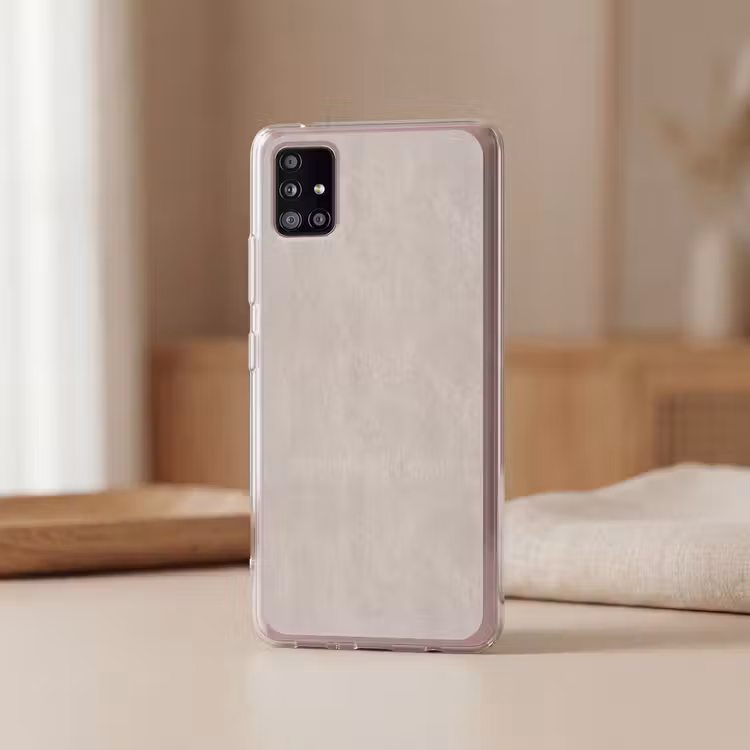 Textuur - Effen - Abstract - Beige Telefoonhoesje Samsung Galaxy A51 5G klein -sfeer2