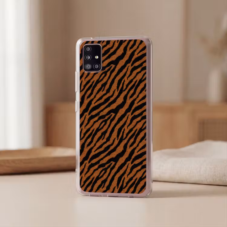 Tijger - Vacht - Zwart Telefoonhoesje Samsung Galaxy A51 5G klein 373 -sfeer2