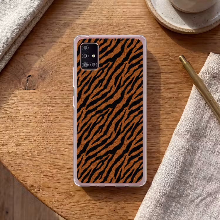 Tijger - Vacht - Zwart Telefoonhoesje Samsung Galaxy A51 5G klein 373 -sfeer1