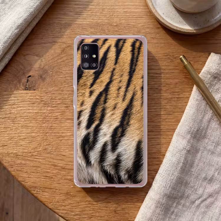Tijgervacht - Klassiek - Zwart Telefoonhoesje Samsung Galaxy A51 5G klein -sfeer1