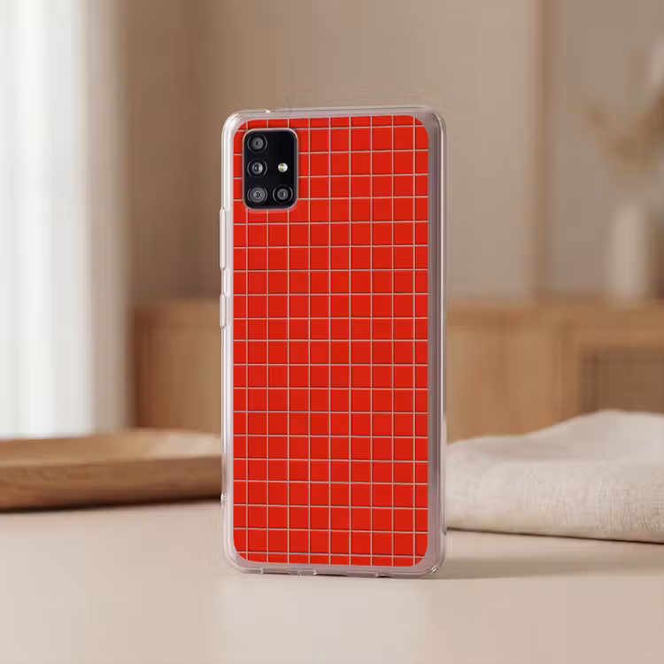 Tegel - Patroon - Kersen - Rood Telefoonhoesje Samsung Galaxy A51 5G klein 373 -sfeer2