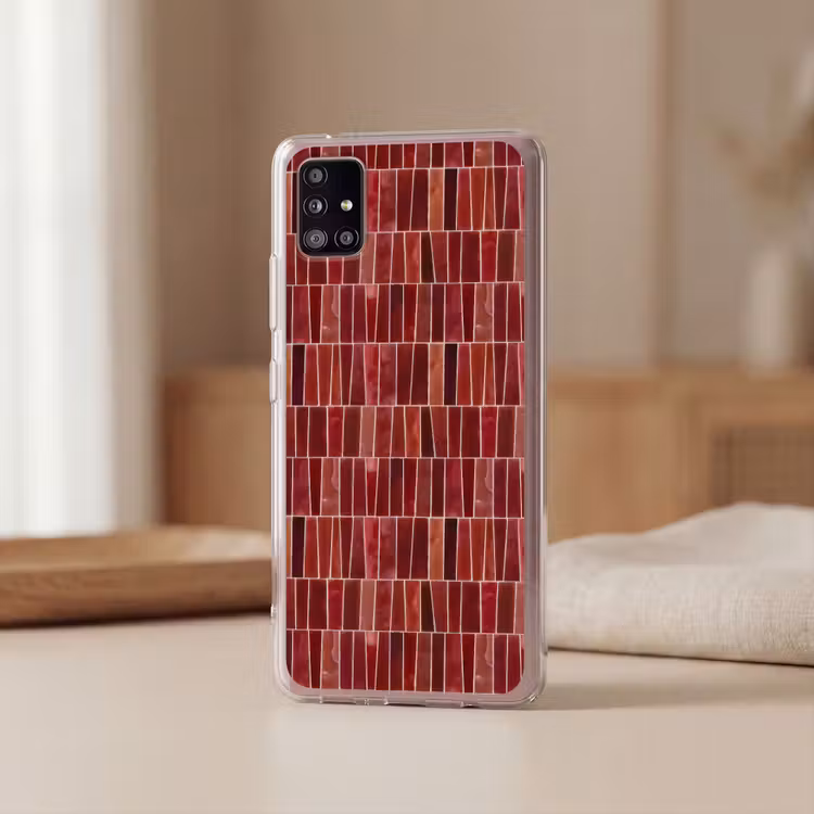Tegels - Modern - Structuur - Dieprood Telefoonhoesje Samsung Galaxy A51 5G klein 373 -sfeer2