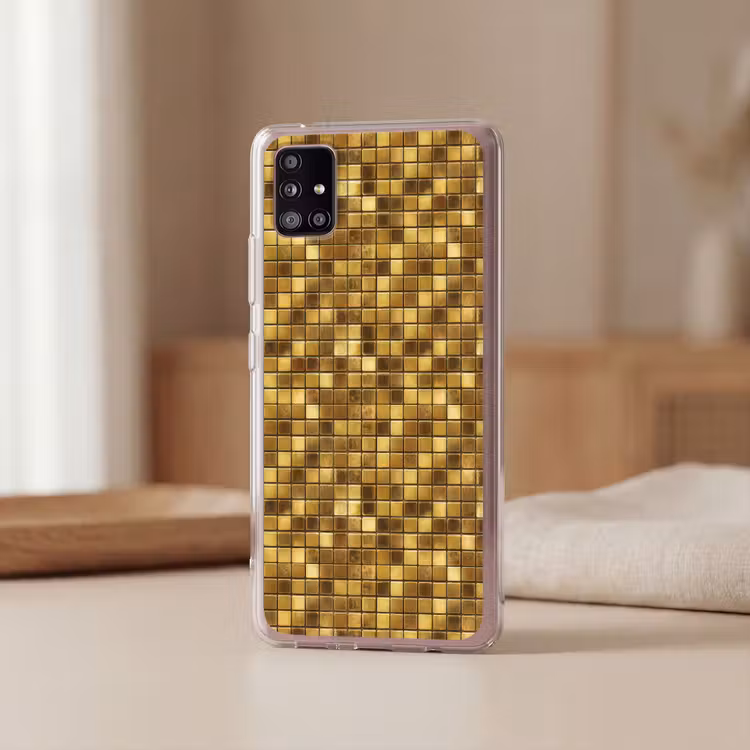 Tegels - Mozaïek - Luxe - Warm Goud Telefoonhoesje Samsung Galaxy A51 5G klein 373 -sfeer2