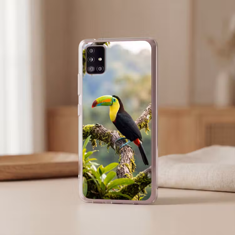 Toekan - Jungle - Natuur - Kleurrijk Telefoonhoesje Samsung Galaxy A51 5G klein -sfeer2