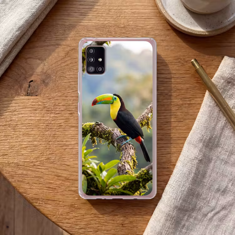 Toekan - Jungle - Natuur - Kleurrijk Telefoonhoesje Samsung Galaxy A51 5G klein -sfeer1