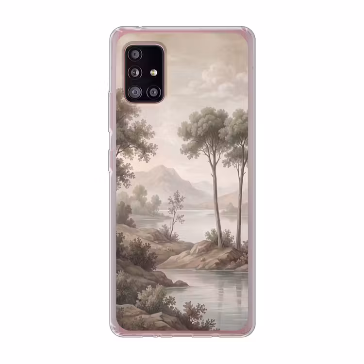 Bomen - Meer - Bergen - Illustratie Telefoonhoesje Samsung Galaxy A51 5G klein -3d