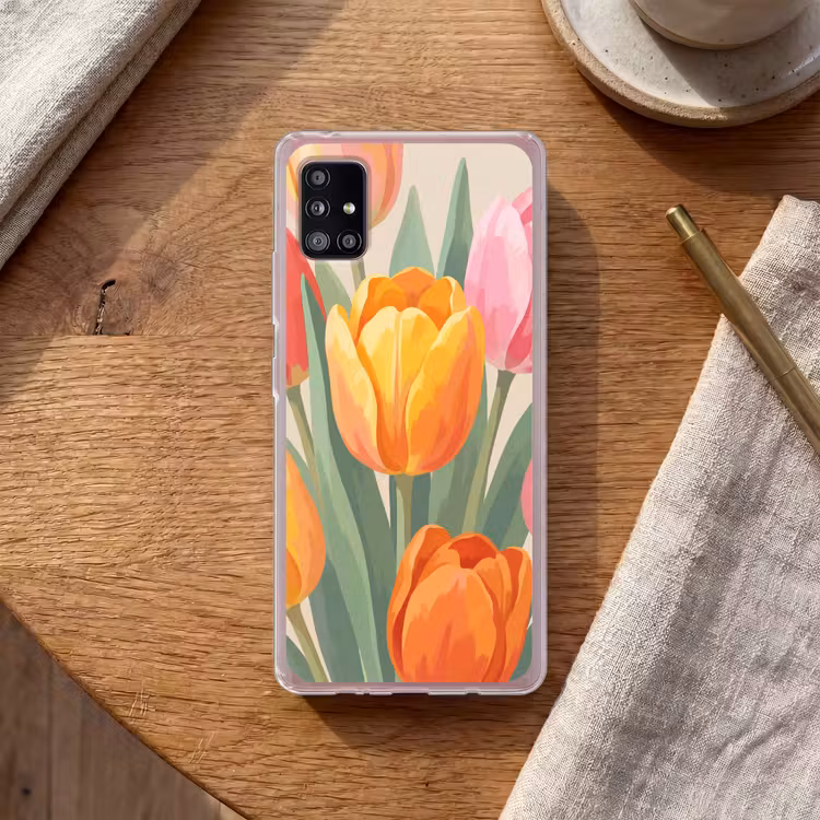 Tulpen - Abstract - Kleurrijk Telefoonhoesje Samsung Galaxy A51 5G klein -sfeer1
