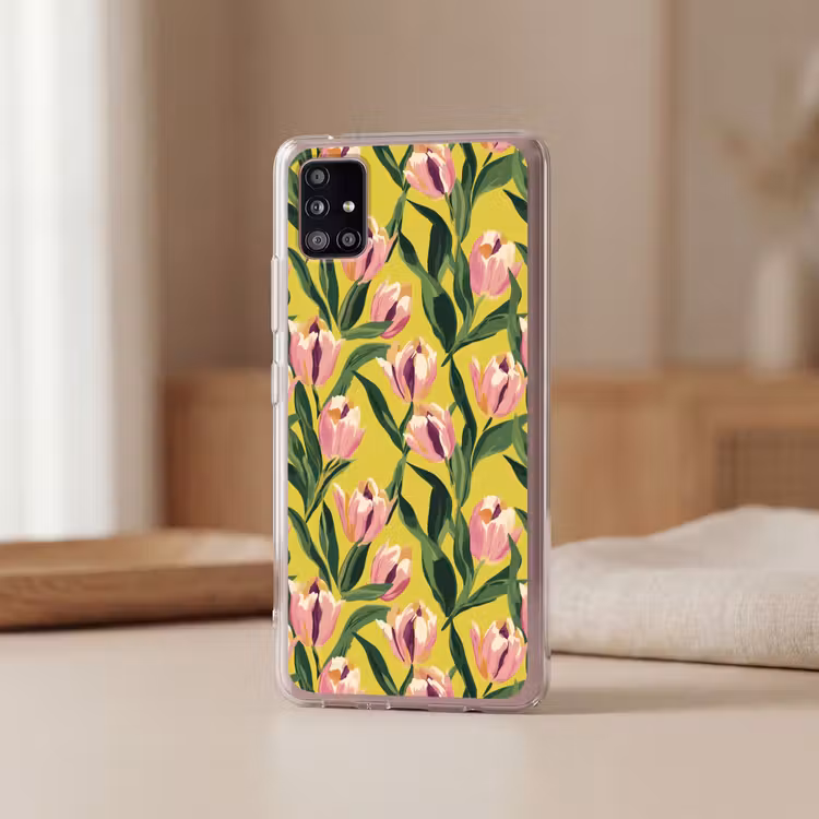 Tulpen - Botanisch - Geel Telefoonhoesje Samsung Galaxy A51 5G klein 373 -sfeer2
