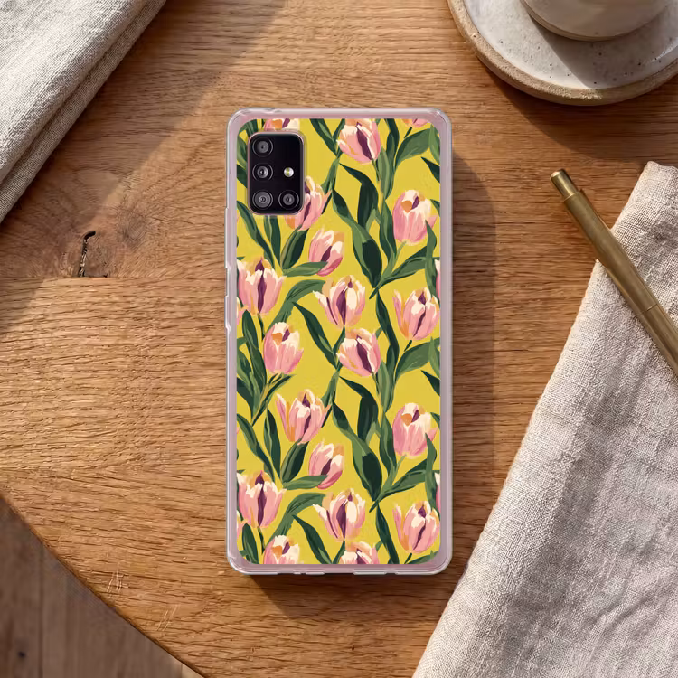 Tulpen - Botanisch - Geel Telefoonhoesje Samsung Galaxy A51 5G klein 373 -sfeer1