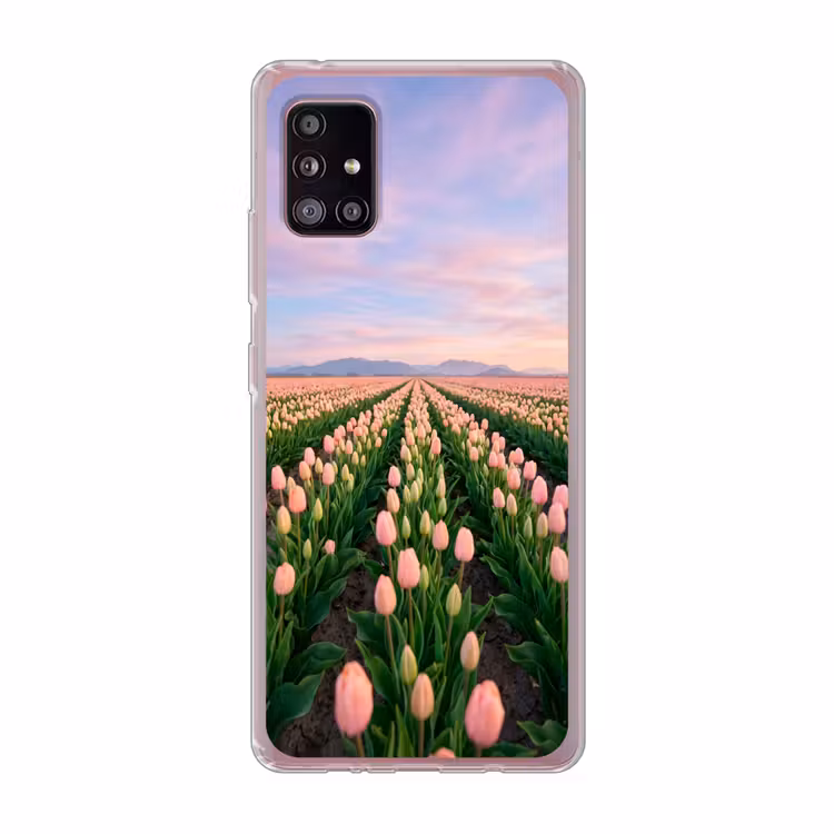 Tulpen - Landschap - Roze Telefoonhoesje Samsung Galaxy A51 5G klein -3d