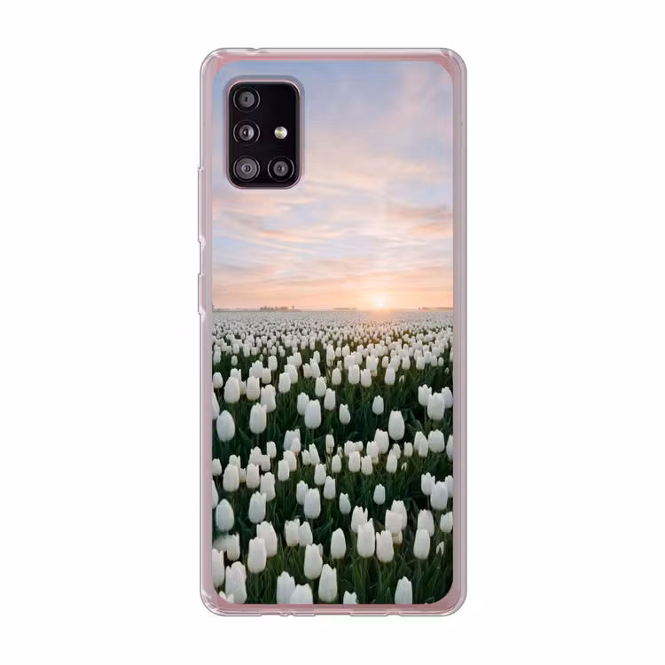 Tulpen - Landschap - Wit Telefoonhoesje Samsung Galaxy A51 5G klein -3d