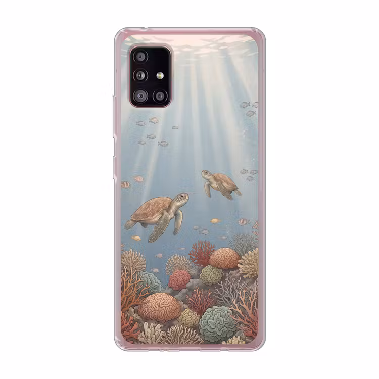 Schildpad - Onderwater - Natuur - Illustratie Telefoonhoesje Samsung Galaxy A51 5G klein -3d
