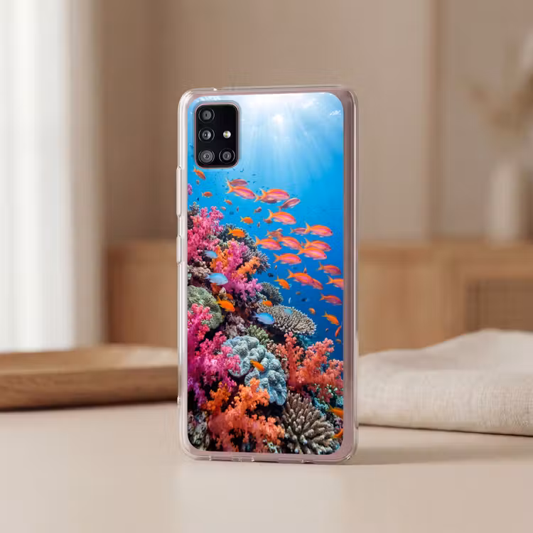Onderwater - Koraalrif - Vissen - Oceaan - Natuur Telefoonhoesje Samsung Galaxy A51 5G klein -sfeer2
