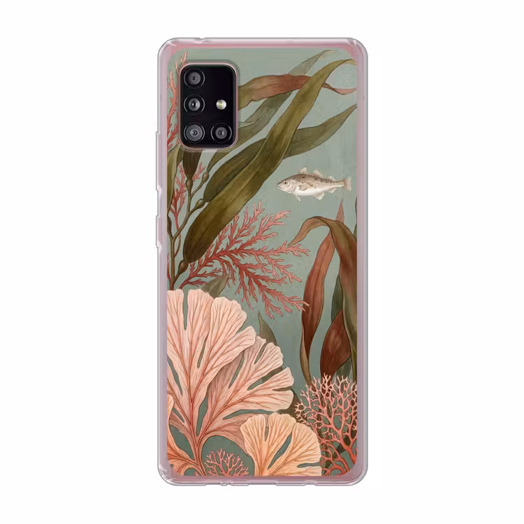 Onderwater - Planten - Vis - Vintage - Groen Telefoonhoesje Samsung Galaxy A51 5G klein -3d