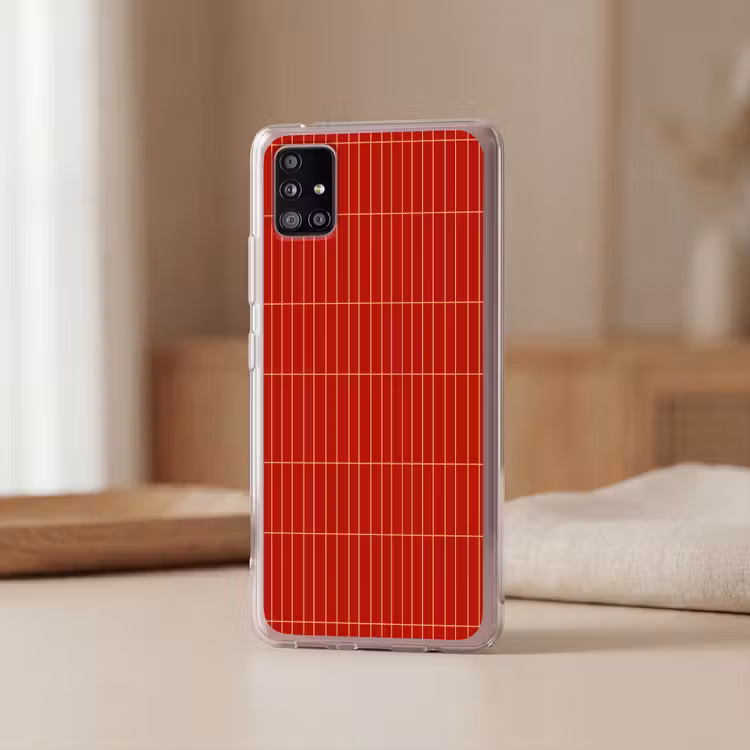 Verticaal - Wandtegel - Helderrood Telefoonhoesje Samsung Galaxy A51 5G klein 373 -sfeer2