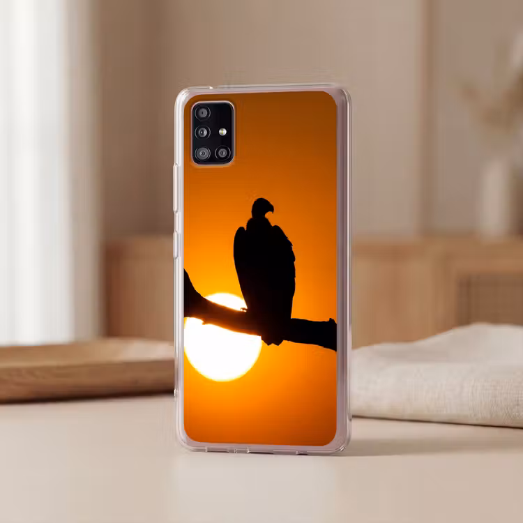 Gier - Tak - Zon - Oranje Telefoonhoesje Samsung Galaxy A51 5G klein -sfeer2