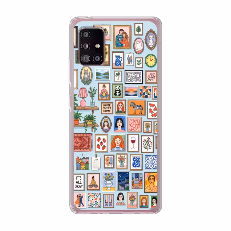 Wanddecoratie - Collectie - Huis - Illustratief - Kleurrijk Telefoonhoesje Samsung Galaxy A51 5G klein -3d