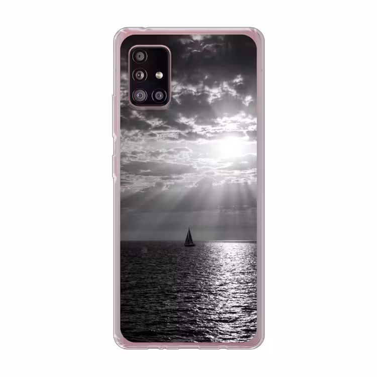 Water - Boot - Lucht - Natuur - Zwart-wit Telefoonhoesje Samsung Galaxy A51 5G klein -3d