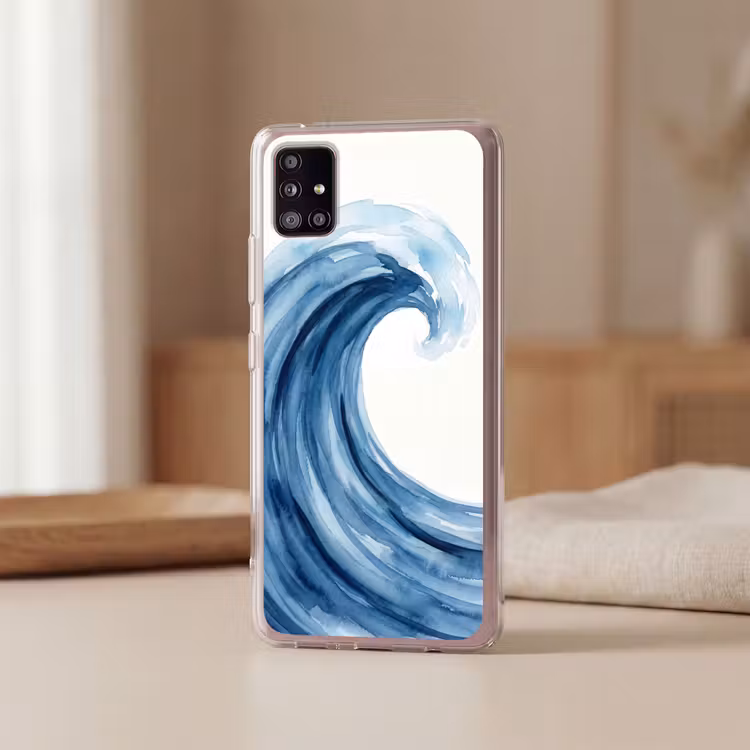 Water - Beweging - Natuur - Modern - Blauw Telefoonhoesje Samsung Galaxy A51 5G klein -sfeer2