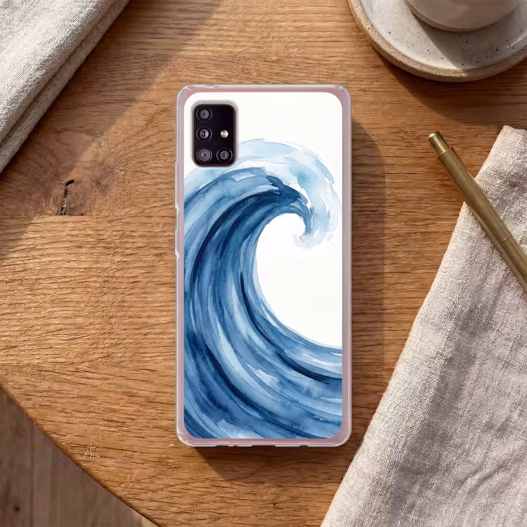 Water - Beweging - Natuur - Modern - Blauw Telefoonhoesje Samsung Galaxy A51 5G klein -sfeer1