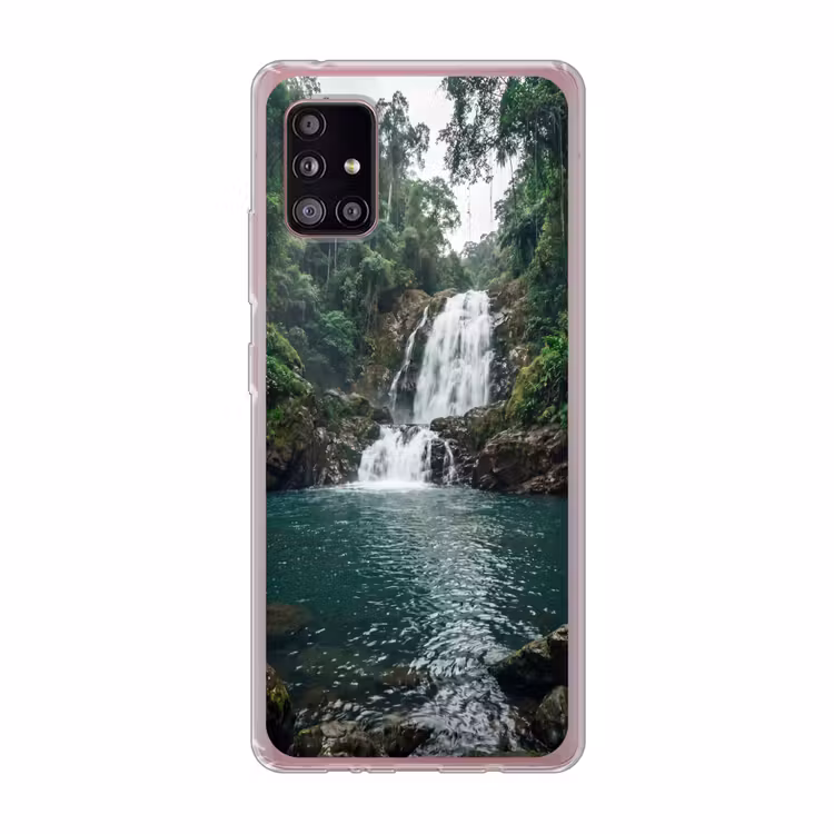 Waterfall - Forest - Nature - Greenkhgyguyg Telefoonhoesje Samsung Galaxy A51 5G klein -3d