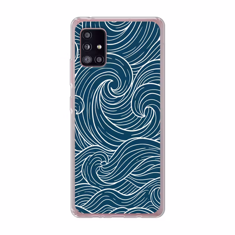 Golven - Spiraal - Water - Abstract - Blauw Telefoonhoesje Samsung Galaxy A51 5G klein -3d