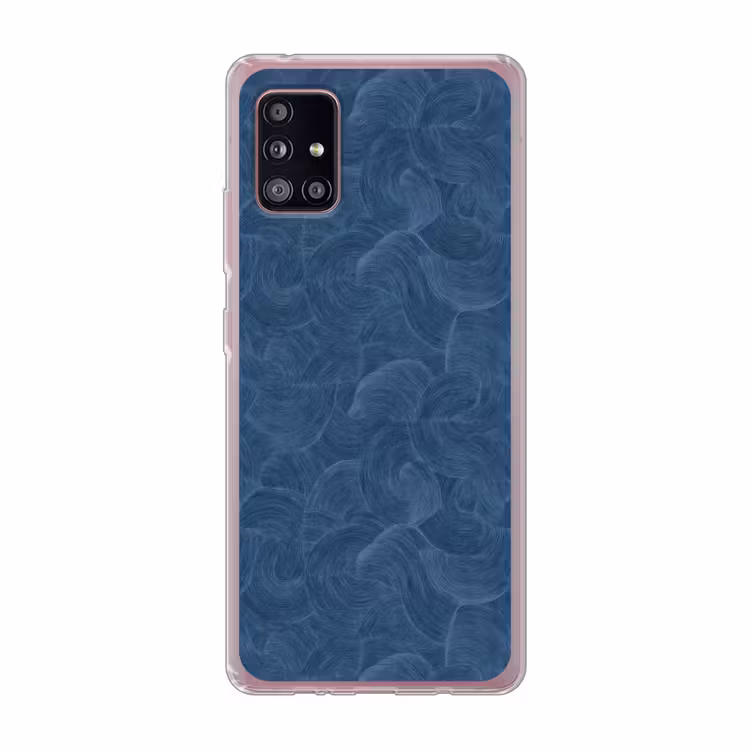 Golven - Textuur - Patroon - Blauw Telefoonhoesje Samsung Galaxy A51 5G klein 373 -3d