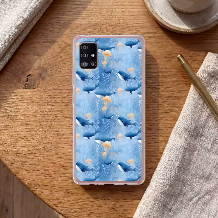 Walvissen - Oceaan - Blauw Telefoonhoesje Samsung Galaxy A51 5G klein 373 -sfeer1