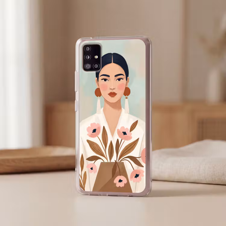 Vrouw - Kimono - Pastel Telefoonhoesje Samsung Galaxy A51 5G klein -sfeer2