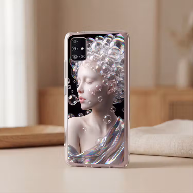 Vrouw - Bellen - Abstract - Kleurrijk Telefoonhoesje Samsung Galaxy A51 5G klein -sfeer2