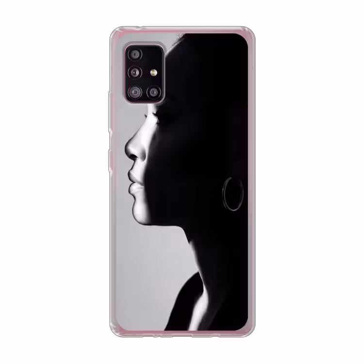 Vrouw - Profiel - Mensen - Zwart-wit Telefoonhoesje Samsung Galaxy A51 5G klein -3d