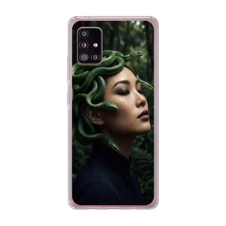 Vrouw - Slang - Natuur - Mystiek - Groen Telefoonhoesje Samsung Galaxy A51 5G klein -3d